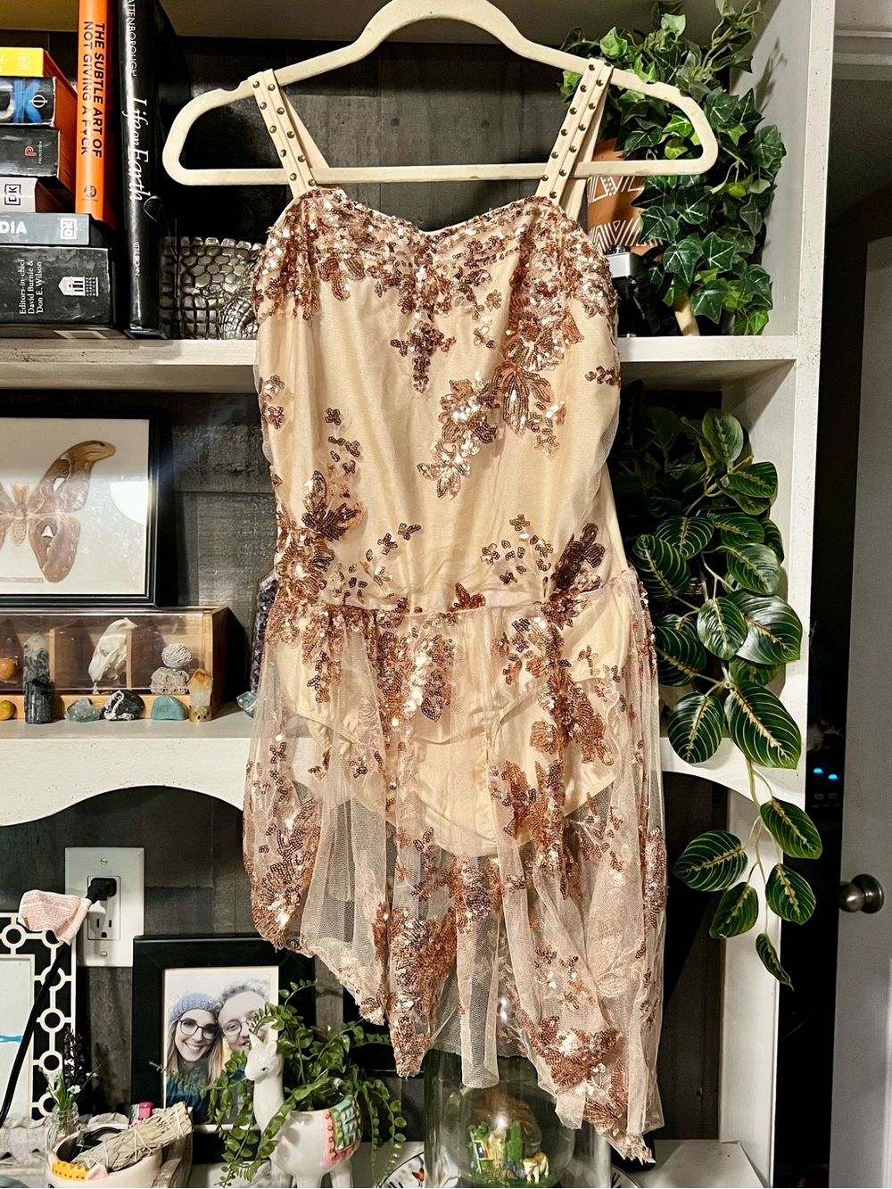 Curtain Call Dance Costume Adult Medium Nude Gold